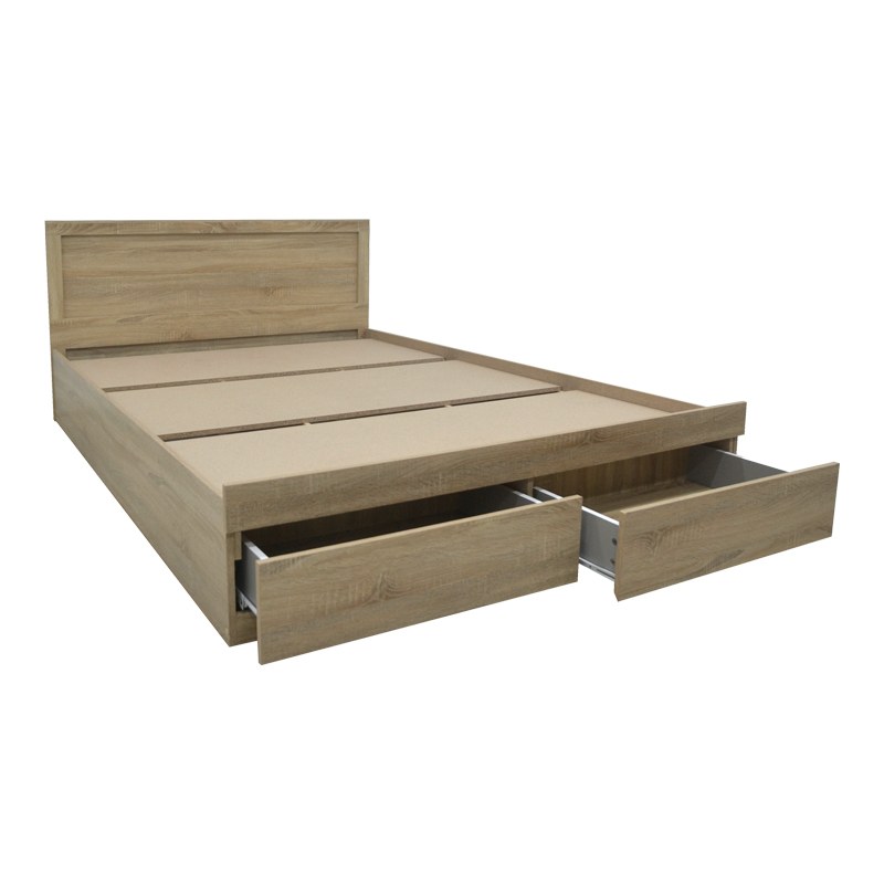 Κρεβάτι Olympus pakoworld με συρτάρι σε sonoma απόχρωση 150x200εκ
