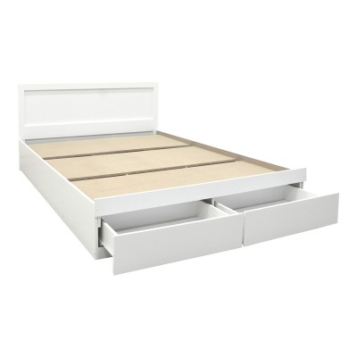 Κρεβάτι Olympus pakoworld με συρτάρι σε λευκή απόχρωση 140x200εκ
