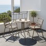 Tραπεζαρία Sussie-Vergo pakoworld σετ 3τεμ σαμπανιζέ μέταλλο-αλουμίνιο Φ60x70εκ