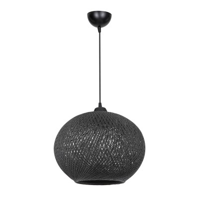 Φωτιστικό οροφής μονόφωτο Leshia pakoworld Ε27 μαύρο Φ38x38εκ
