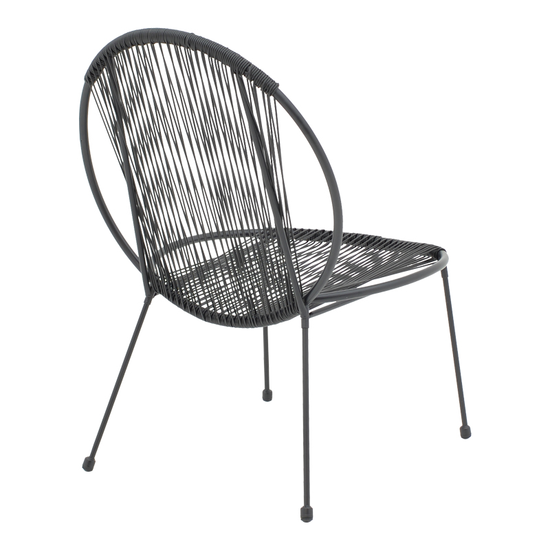 Καρέκλα κήπου Dapper pakoworld μαύρο μέταλλο-pe μαύρο 64.5x71x92.5εκ