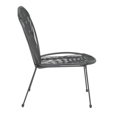 Καρέκλα κήπου Dapper pakoworld μαύρο μέταλλο-pe μαύρο 64.5x71x92.5εκ