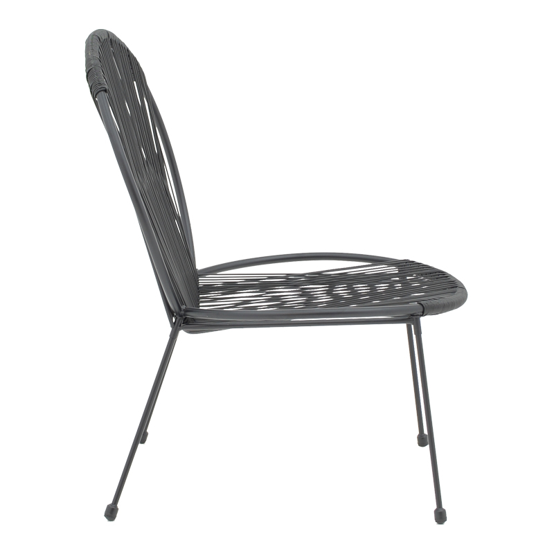 Καρέκλα κήπου Dapper pakoworld μαύρο μέταλλο-pe μαύρο 64.5x71x92.5εκ