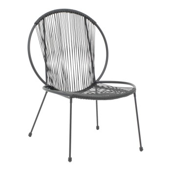 Καρέκλα κήπου Dapper pakoworld μαύρο μέταλλο-pe μαύρο 64.5x71x92.5εκ