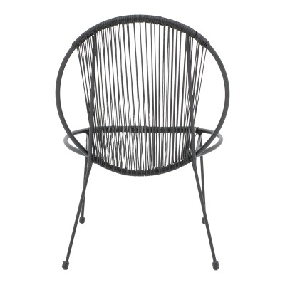 Καρέκλα κήπου Dapper pakoworld μαύρο μέταλλο-pe μαύρο 64.5x71x92.5εκ