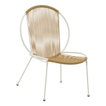 Καρέκλα Dapper pakoworld λευκό μέταλλο-pe φυσικό 64.5x71x92.5εκ