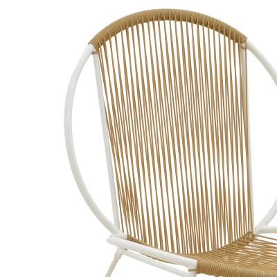 Καρέκλα Dapper pakoworld λευκό μέταλλο-pe φυσικό 64.5x71x92.5εκ