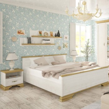 Κομοδίνο Jaden pakoworld golden oak-λευκό antique 49x41x47εκ | 2 τμχ