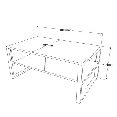 Τραπέζι σαλονιού Honora pakoworld oak-μαύρο 100x60x44,5εκ