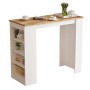 Τραπέζι μπαρ Riff pakoworld λευκό-oak 120x51.5x101.5εκ