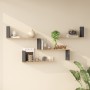 Ραφιέρα τοίχου Flear pakoworld oak με ανθρακί 179x14,5x76,2εκ