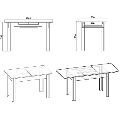 Τραπέζι Quiin pakoworld επεκτεινόμενο sonoma 120-164x70x73.5εκ
