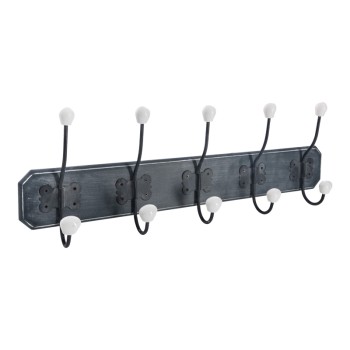 Κρεμάστρα Holden pakoworld mdf σε αντικέ μαύρη απόχρωση 19.5x9x60.5εκ