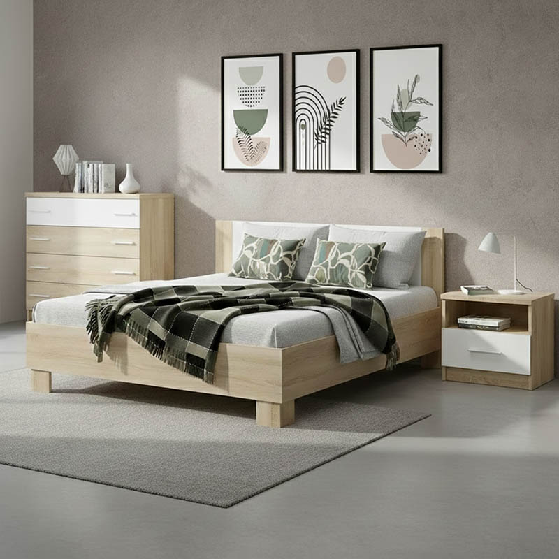 Σετ κρεβατοκάμαρας Geneva pakoworld 4 τμχ 160x200εκ