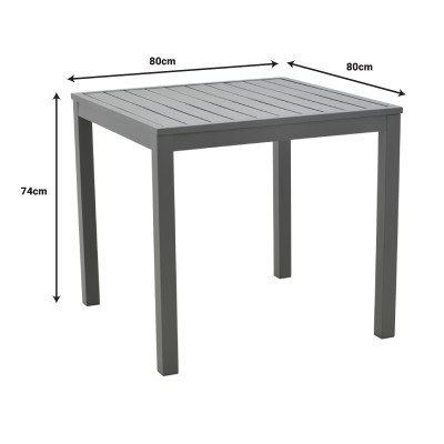 Τραπεζαρία Kliton- Elation σετ 5τεμ pakoworld αλουμίνιο σε ανθρακί απόχρωση 80x80x74εκ