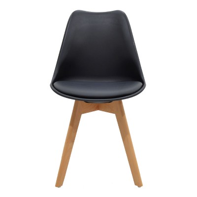 Τραπεζαρία με Καρέκλες Gaston μαύρο και Τραπέζι Prestone oak 70x70x75εκ Σετ 3τεμ