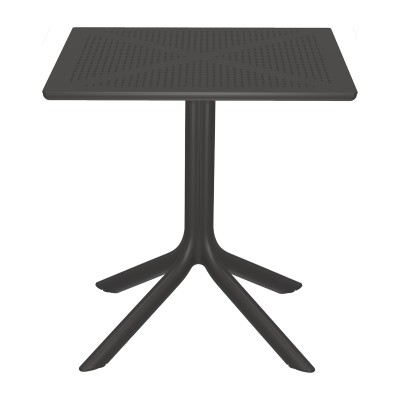 Τραπεζαρία Groovy Zoi pakoworld σετ 3τεμ ανθρακί PP 60x60x76εκ