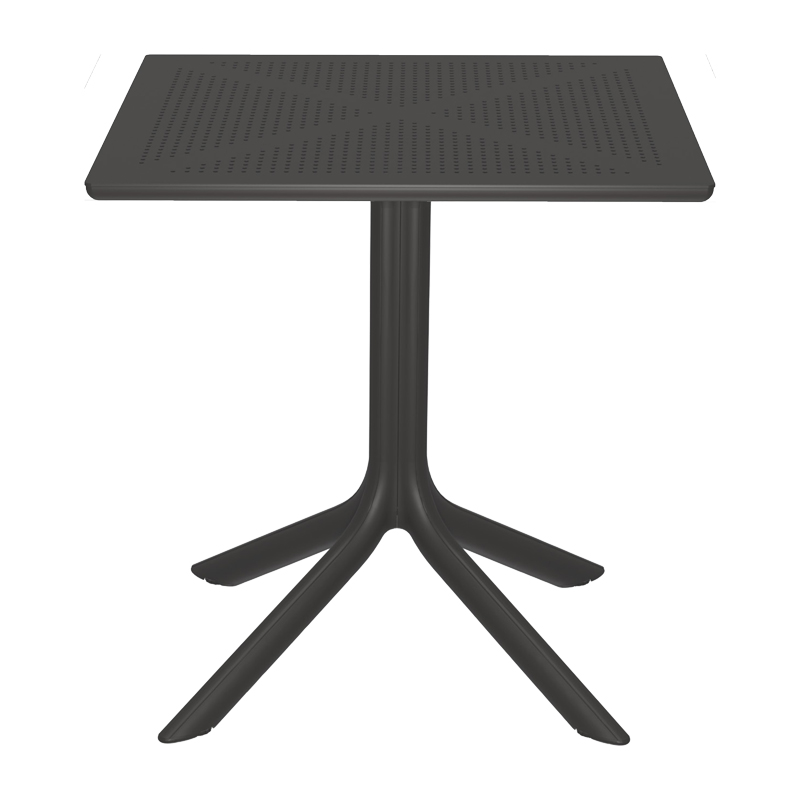 Τραπεζαρία Groovy Zoi pakoworld σετ 3τεμ ανθρακί PP 60x60x76εκ