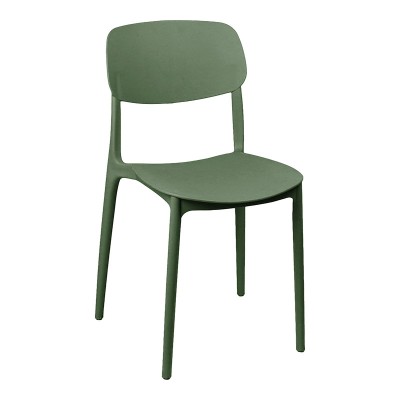 Τραπεζαρία Groovy Berdian pakoworld σετ 3τεμ σκούρο πράσινο PP 60x60x76εκ
