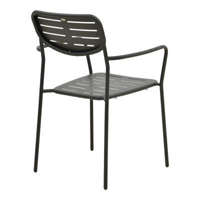 Τραπεζαρία Moraja Deraby pakoworld σετ 5τεμ μαύρο μέταλλο 140x80x72εκ
