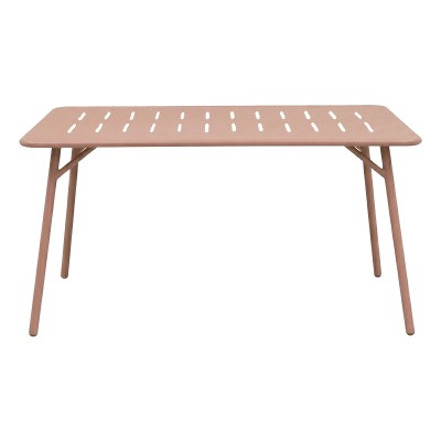 Τραπεζαρία Moraja Federal pakoworld σετ 5τεμ terracotta μέταλλο 140x80x72εκ