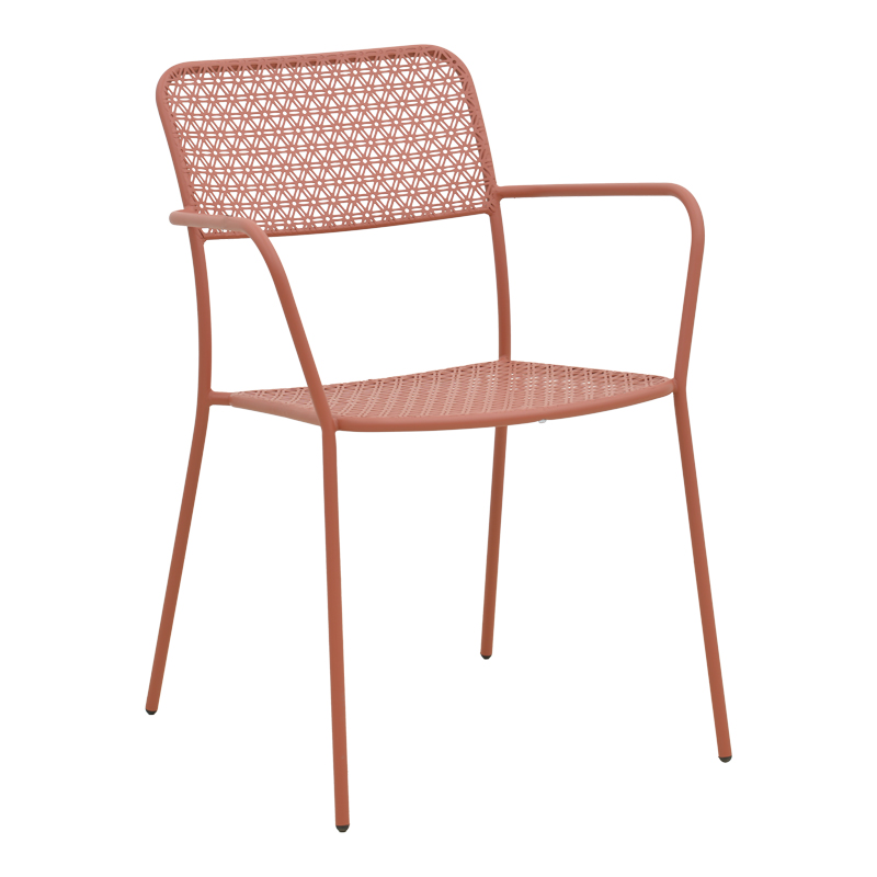 Τραπεζαρία Moraja Federal pakoworld σετ 5τεμ terracotta μέταλλο 140x80x72εκ