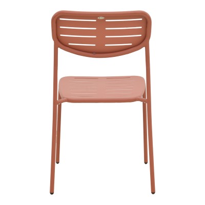 Καρέκλα Deraby pakoworld στοιβαζόμενη terracotta μέταλλο 52.5x45.5x83εκ