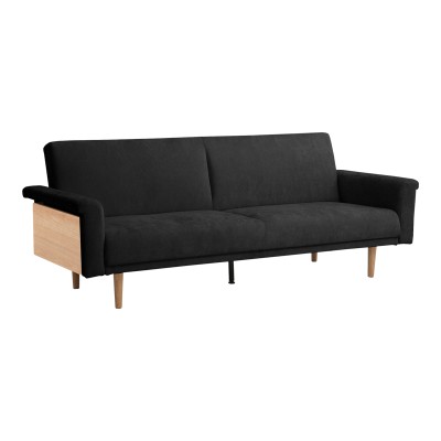 Καναπες-κρεβάτι Flexo pakoworld υφασμα ανθρακί 220x84.5x82εκ