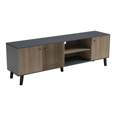 Έπιπλο τηλεόρασης Tuscany pakoworld sonoma-ανθρακί 180x41x51εκ