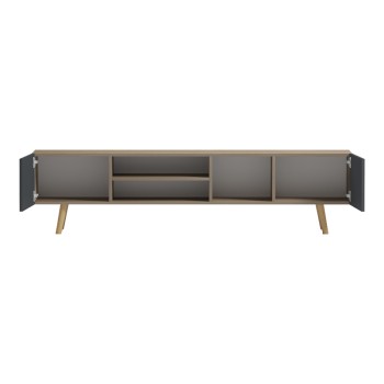 Έπιπλο τηλεόρασης Osclo pakoworld sonoma-ανθρακί 160x30x53.5εκ