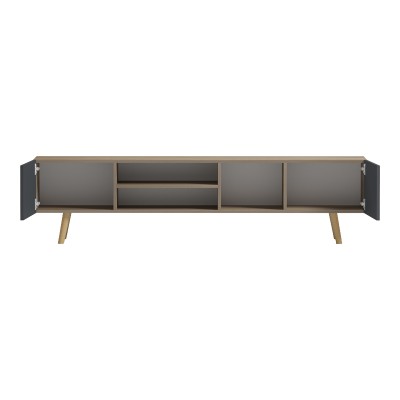 Έπιπλο τηλεόρασης Osclo pakoworld sonoma-ανθρακί 160x30x53.5εκ