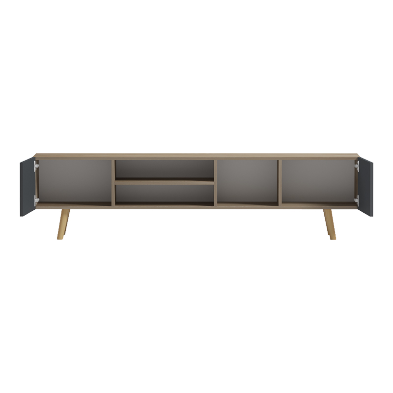 Έπιπλο τηλεόρασης Osclo pakoworld sonoma-ανθρακί 160x30x53.5εκ