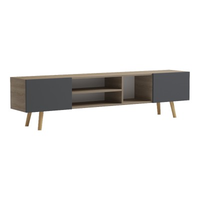 Έπιπλο τηλεόρασης Osclo pakoworld sonoma-ανθρακί 160x30x53.5εκ