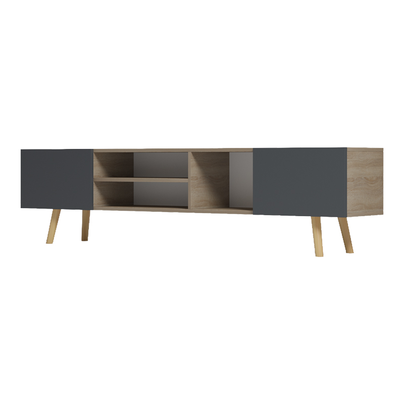 Έπιπλο τηλεόρασης Osclo pakoworld sonoma-ανθρακί 160x30x53.5εκ