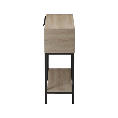 Κονσόλα Nordic pakoworld σε sonoma-μαύρη απόχρωση 90x29,5x76εκ