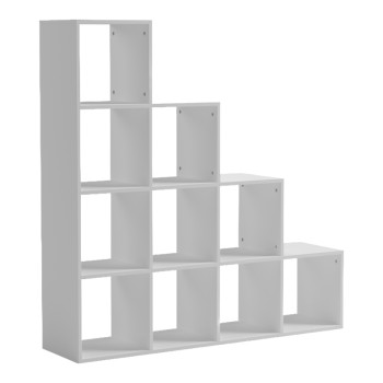 Βιβλιοθήκη Scala pakoworld λευκό 129.5x29x129.5εκ