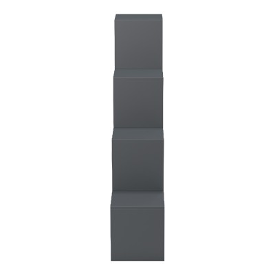 Βιβλιοθήκη Scala pakoworld ανθρακί 129.5x29x129.5εκ