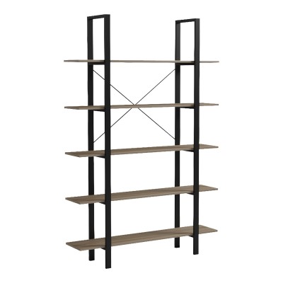 Βιβλιοθήκη-Ραφιέρα Loftie pakoworld sonoma-μαύρο μέταλλο 126x28x165εκ