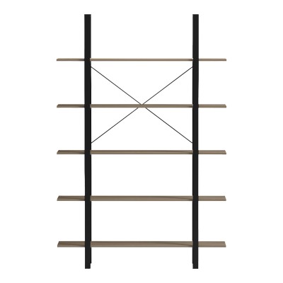 Βιβλιοθήκη-Ραφιέρα Loftie pakoworld sonoma-μαύρο μέταλλο 126x28x165εκ