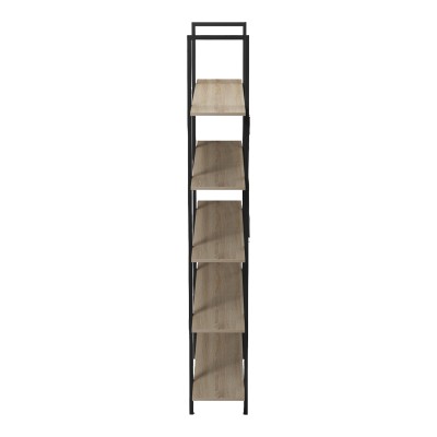 Βιβλιοθήκη-Ραφιέρα Loftie pakoworld sonoma-μαύρο μέταλλο 126x28x165εκ