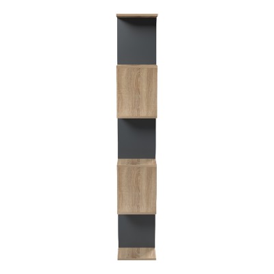 Βιβλιοθήκη Tetri pakoworld sonoma-ανθρακί 121.8x25.4x158.8εκ