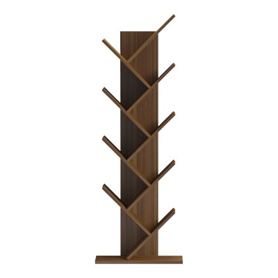 Βιβλιοθήκη Fyllo pakoworld καρυδί 50x25x141.5εκ