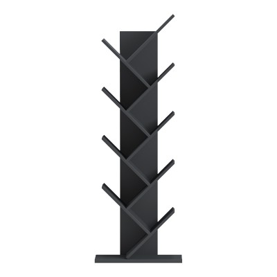 Βιβλιοθήκη Fyllo pakoworld ανθρακί 50x25x141.5εκ
