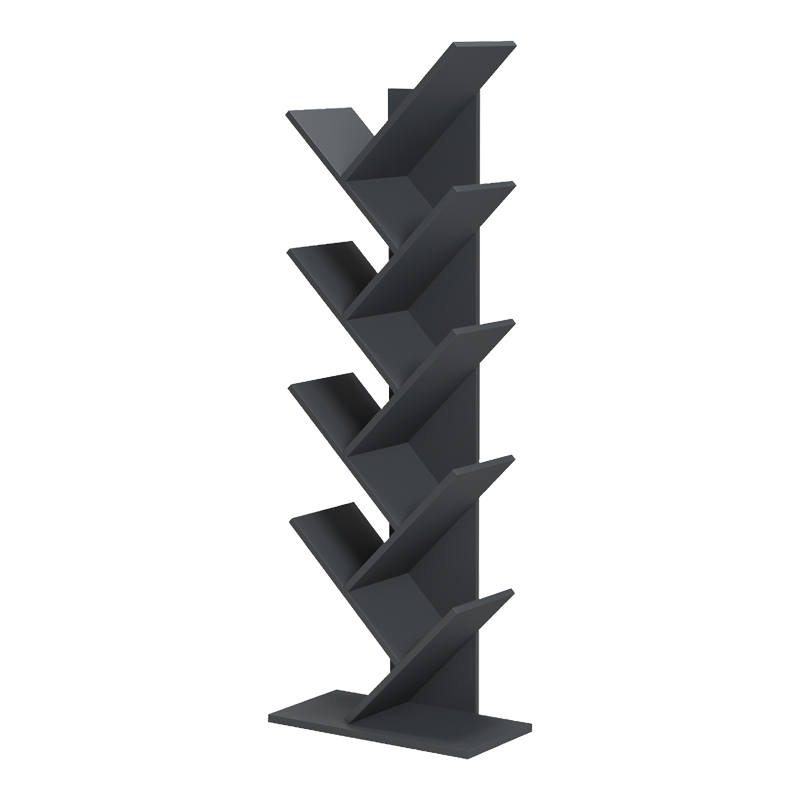 Βιβλιοθήκη Fyllo pakoworld ανθρακί 50x25x141.5εκ