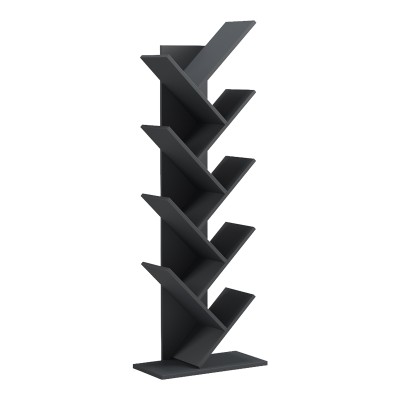 Βιβλιοθήκη Fyllo pakoworld ανθρακί 50x25x141.5εκ