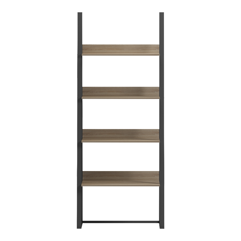 Βιβλιοθήκη-Ραφιέρα Alfa pakoworld sonoma-μαύρο μέταλλο 75x36x185εκ