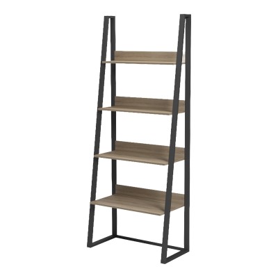 Βιβλιοθήκη-Ραφιέρα Alfa pakoworld sonoma-μαύρο μέταλλο 75x36x185εκ