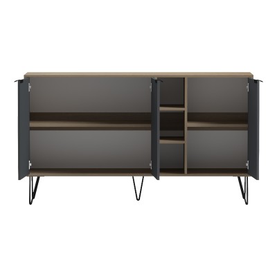 Μπουφές Balain pakoworld sonoma-ανθρακί 142x35.5x83εκ