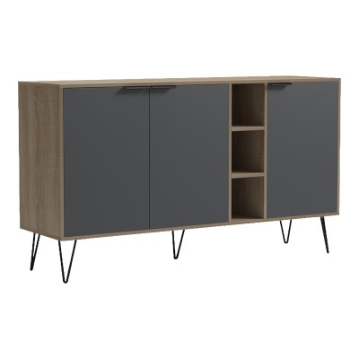 Μπουφές Balain pakoworld sonoma-ανθρακί 142x35.5x83εκ