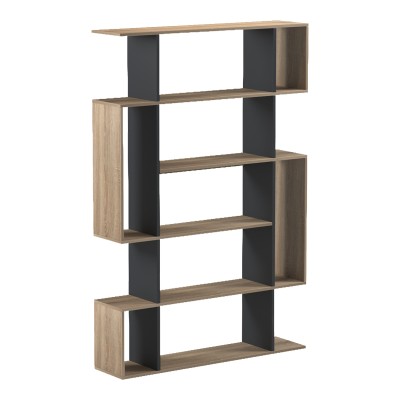 Βιβλιοθήκη Mito pakoworld sonoma-ανθρακί 108.5x25x161εκ